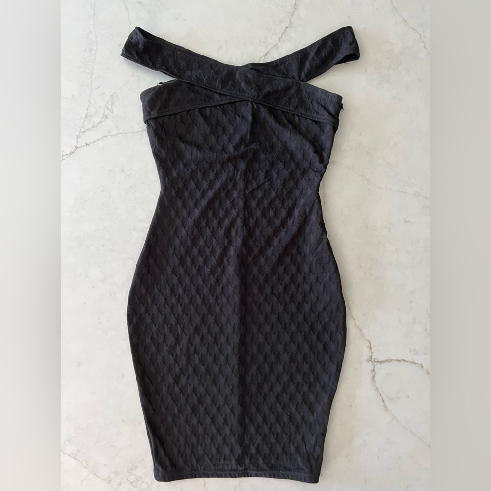 AX Paris black off the shoulder bodycon dress
